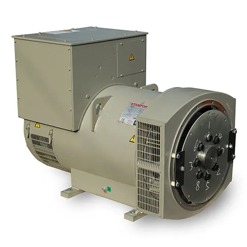 Alternator Stamford HCI444C, rumah abu abu dengan kisi udara dan kaki dudukan